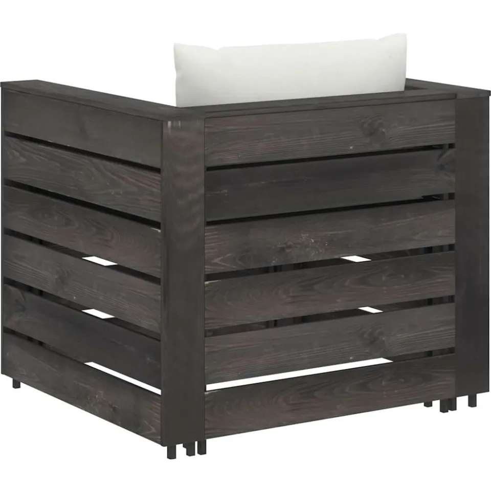 vidaXL 2-delige Loungeset met kussens grijs geïmpregneerd hout, foto 4