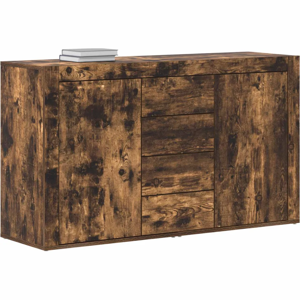 vidaXL Dressoir Gerookt eiken 120 x 36 x 69 cm Bewerkt hout Bruin