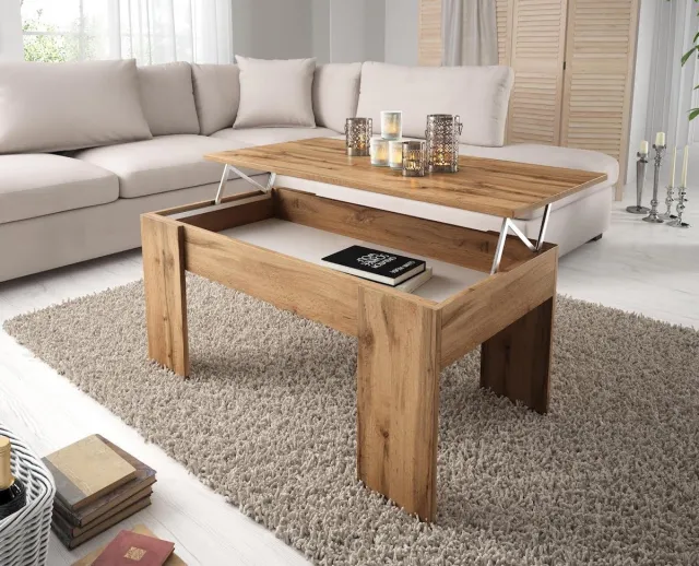 MEUBELLA Salontafel Malia - Eiken 2 - 100 cm Bruin