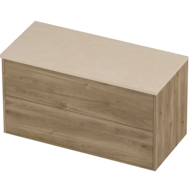 Proline Deck Badmeubelset Hardsteen Voor Grepen Symmetrisch 100x46x54 cm Sand Stone Cider Oak Eiken
