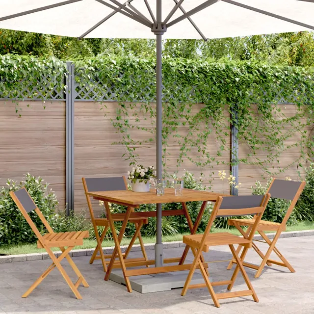 vidaXL 5-delige Tuinset massief hout en stof antracietkleurig, foto 2