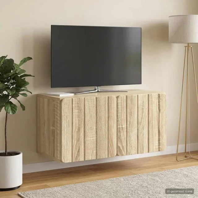 vidaXL Wandbeugel TV-kast 59,5 x 31 x 30 cm Sonoma Eiken Bewerkt hout Bruin