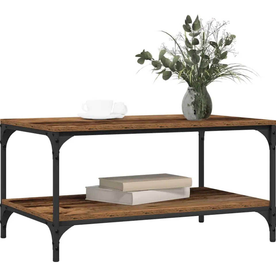 vidaXL Salontafel Oud Hout 80 x 50 x 40 cm Bewerkt hout Bruin