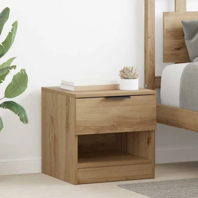 vidaXL Bed kast 2 st Artisan Eiken 40 x 39 x 40cm Bewerkt hout, foto 2