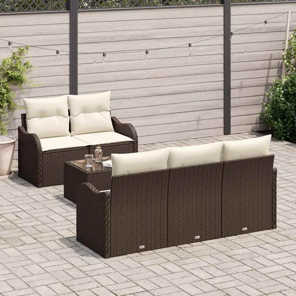 vidaXL Tuin Sofa Set Bruin poly rattan, foto 3