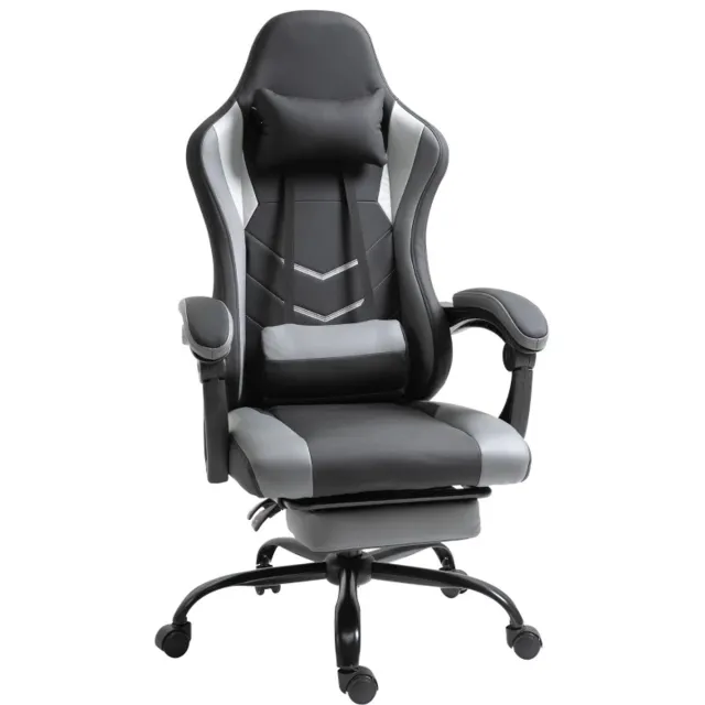 ZYLARO Ergonomische Gamingstoel met Lendensteun & Voetensteun - 160° Verstelbare Rugleuning - 360° Draaibaar - In Hoogte Verstelbaar - Relaxfauteuil - Bureaustoel - Directiestoel - Computerstoel - Zwart