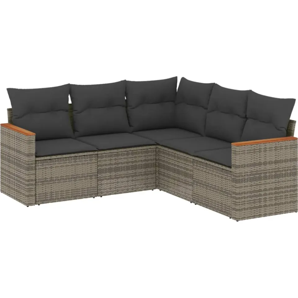 vidaXL Patio Sofa Set 5-zits Grey