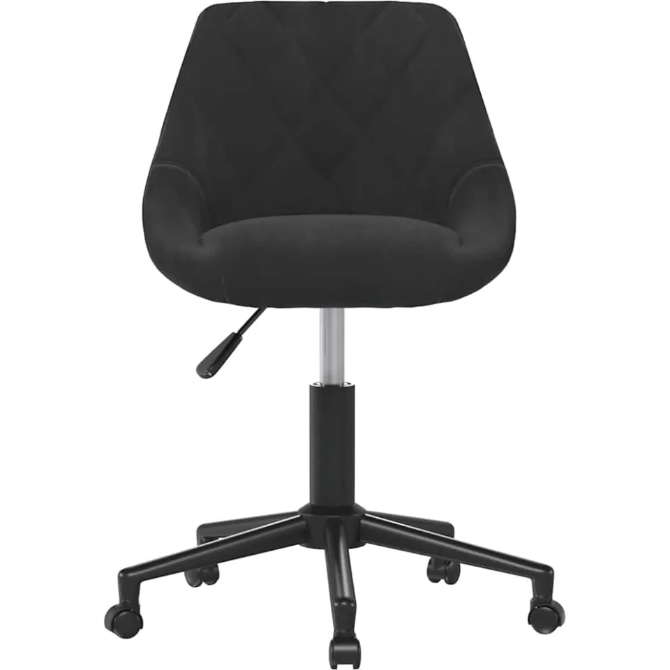 vidaXL Eetkamerstoel draaibaar fluweel zwart, foto 2