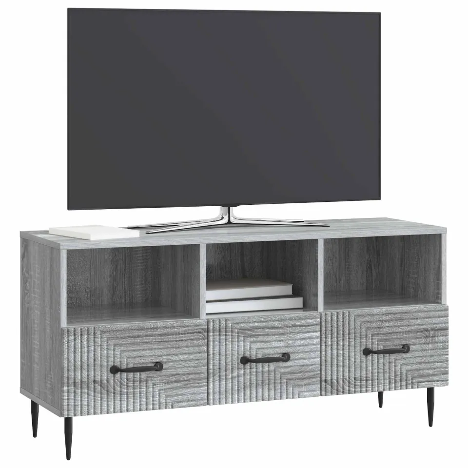 vidaXL TV-kast met lade Grijs sonoma 102 x 34,5 x 50 cm Bewerkt hout, foto 3