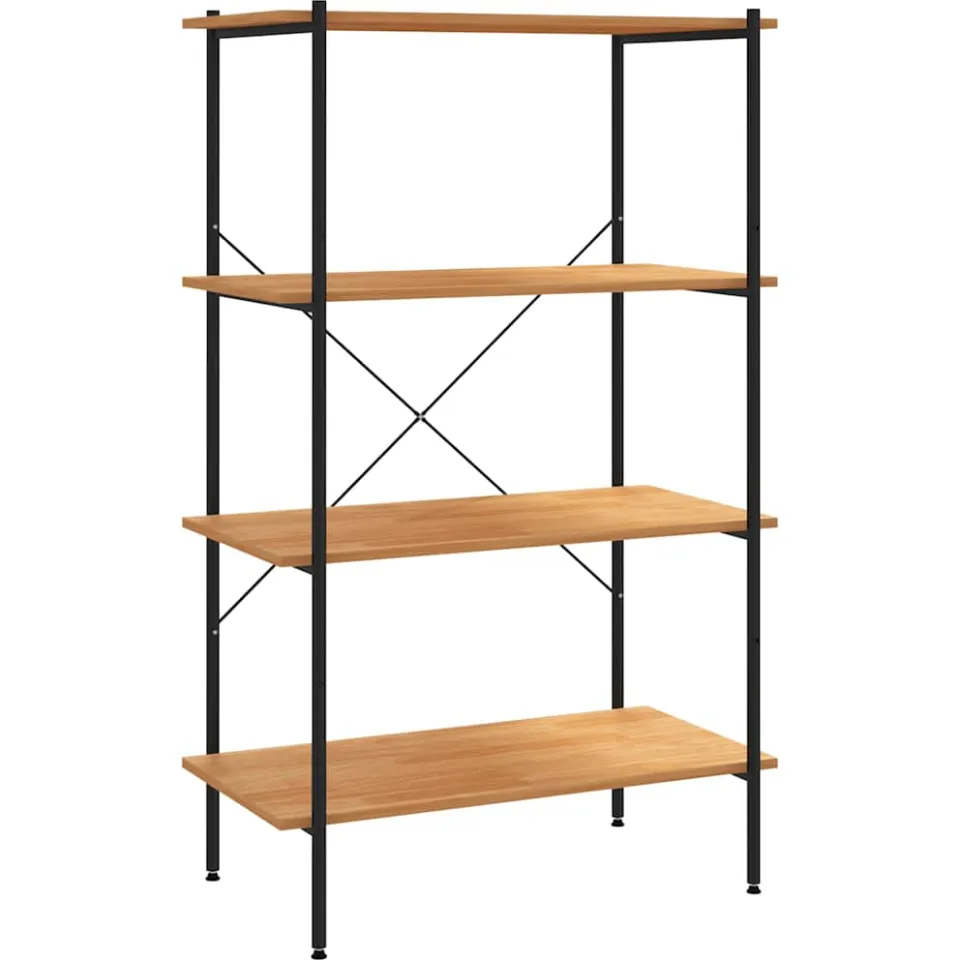 vidaXL Opbergrek 4-laags 80x40x130 cm zwart en eikenkleurig, foto 3