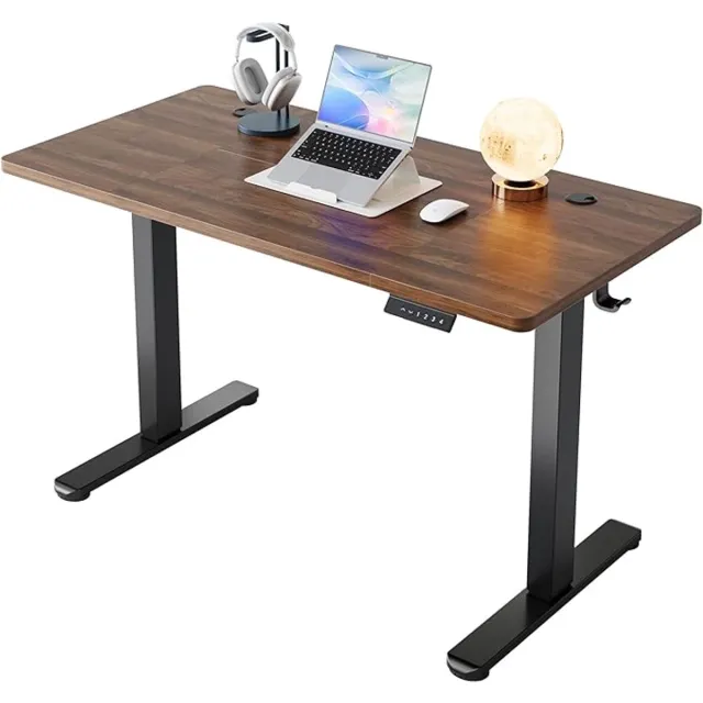 Thuys Elektrisch Zit-Sta Bureau 120x60cm Zwart Walnoot – 4 Geheugenposities – 72-118cm – Staal Zwart walnoothout
