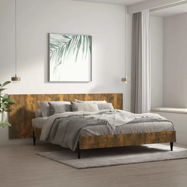 vidaXL Hoofdbord wandmodel 240x1,5x80 cm bewerkt hout gerookt eiken Bruin