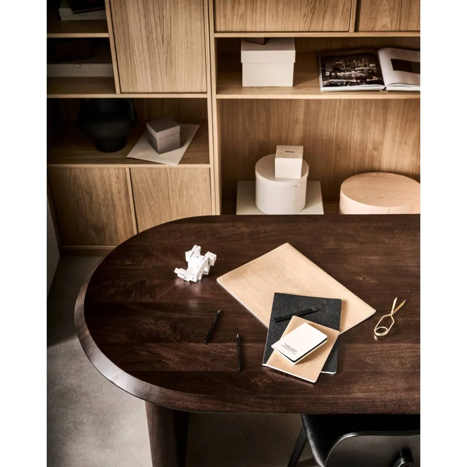 vtwonen Ellips Eetkamertafel - Mango Hout - Walnoot - 75x180x90, foto 2