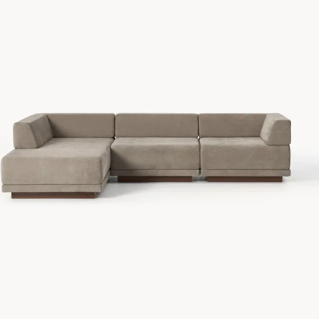 Westwing Collection Modulaire hoekbank Colin (4-zits) bruin, taupe