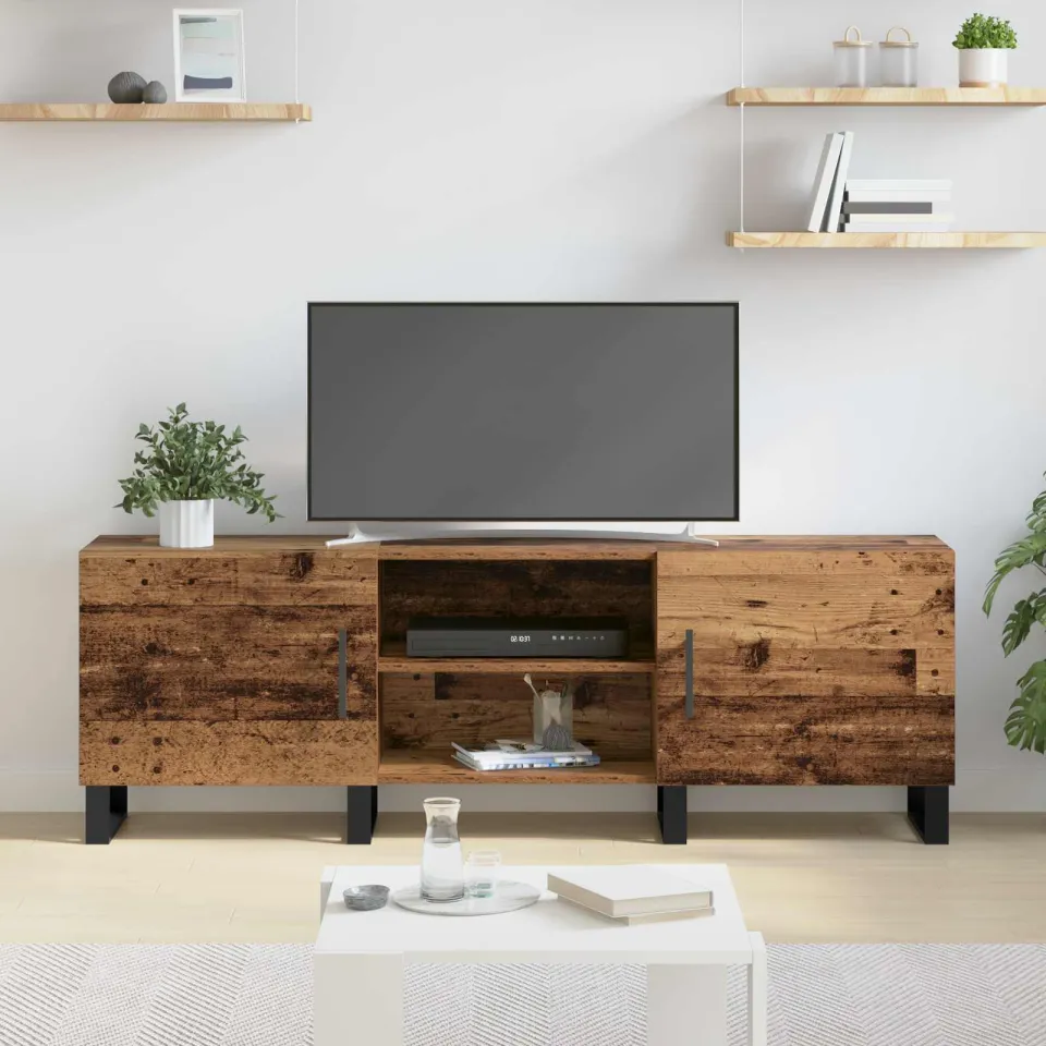 vidaXL TV-kast 150 x 30 x 50 cm Oud Hout Bewerkt hout bruin, foto 4