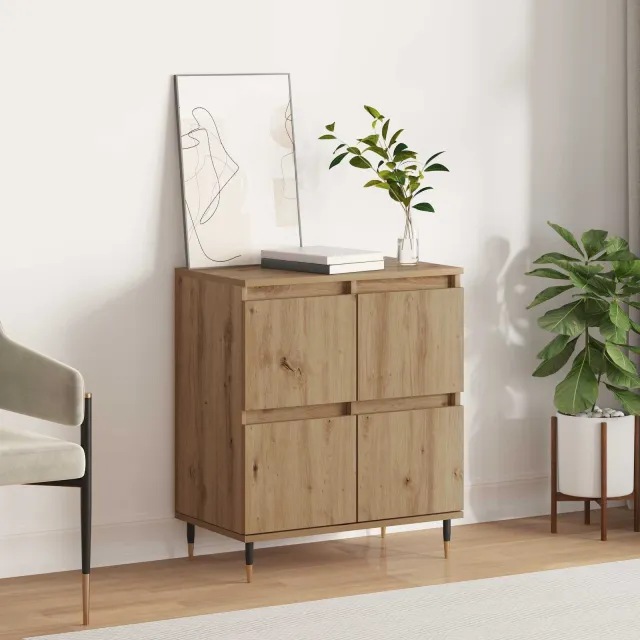 vidaXL Dressoir Artisan Eiken 60 x 35 x 70 cm Bruin