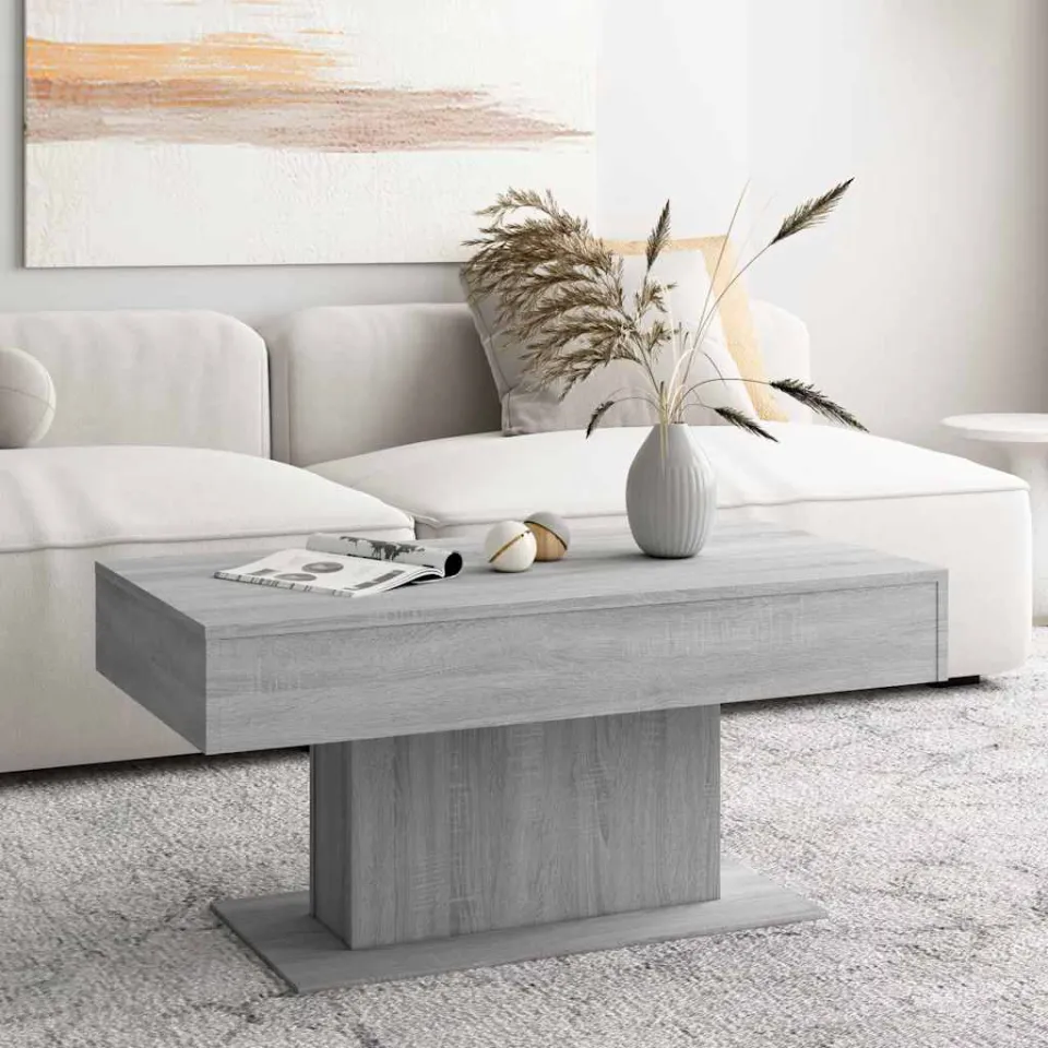 vidaXL Salontafel 96x50x45 cm bewerkt hout grijs sonoma eikenkleurig, foto 2