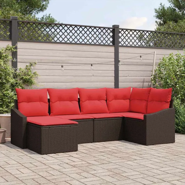 vidaXL Bankstel 6 st Bruin poly rattan, foto 2