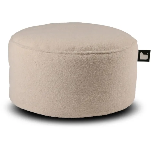 Extreme Lounging b-poufe teddy - poef rond - voor binnen - zacht & comfortabel - 60x40cm - ivory beige