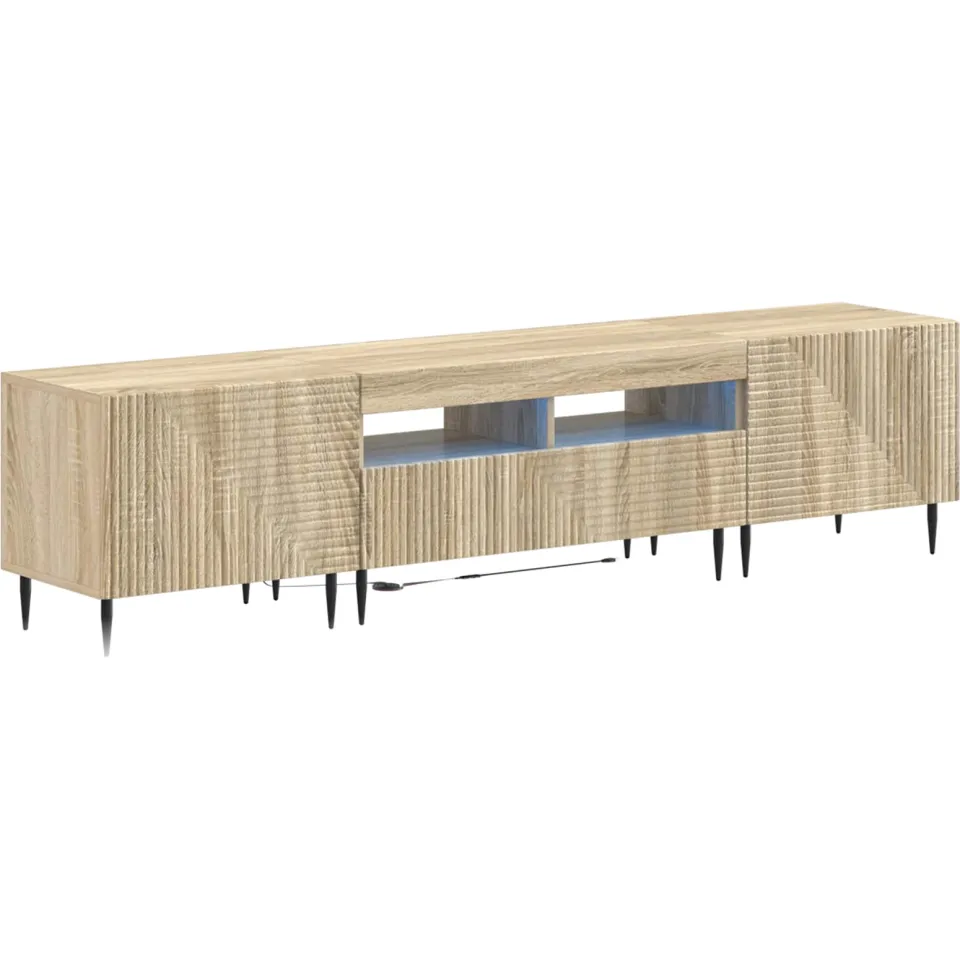 vidaXL 3-delige LED TV-kast Sonoma Eiken Bewerkt hout Bruin