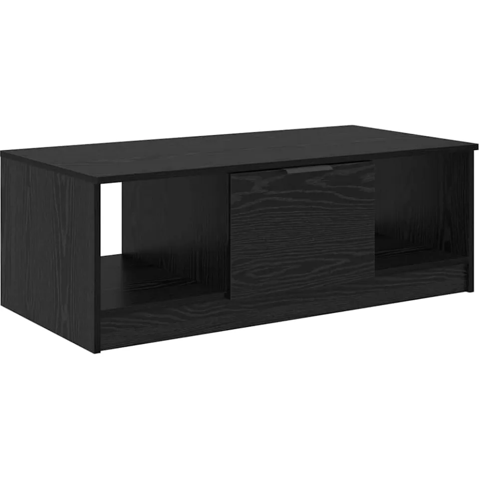 vidaXL Salontafel Zwart Eiken 102 x 50 x 36cm Bewerkt hout, foto 3
