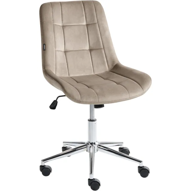 Beliani MELROSE - Bureaustoel - Taupe - Fluweel
