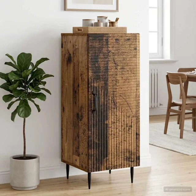 vidaXL Dressoir Oud hout 33 x 34,5 x 89,5 cm Bewerkt hout Bruin