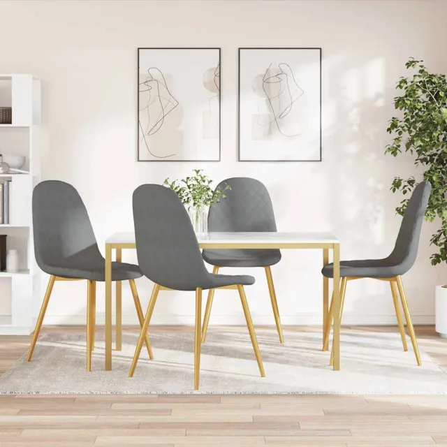 vidaXL Eetkamerstoelen 4 st fluweel lichtgrijs grijs, foto 2