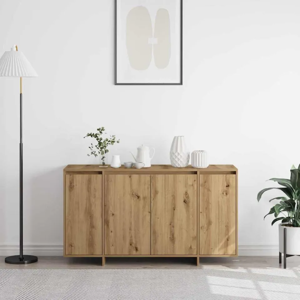 vidaXL Dressoir Artisan Eiken 135 x 41 x 75 cm Bewerkt hout, foto 4