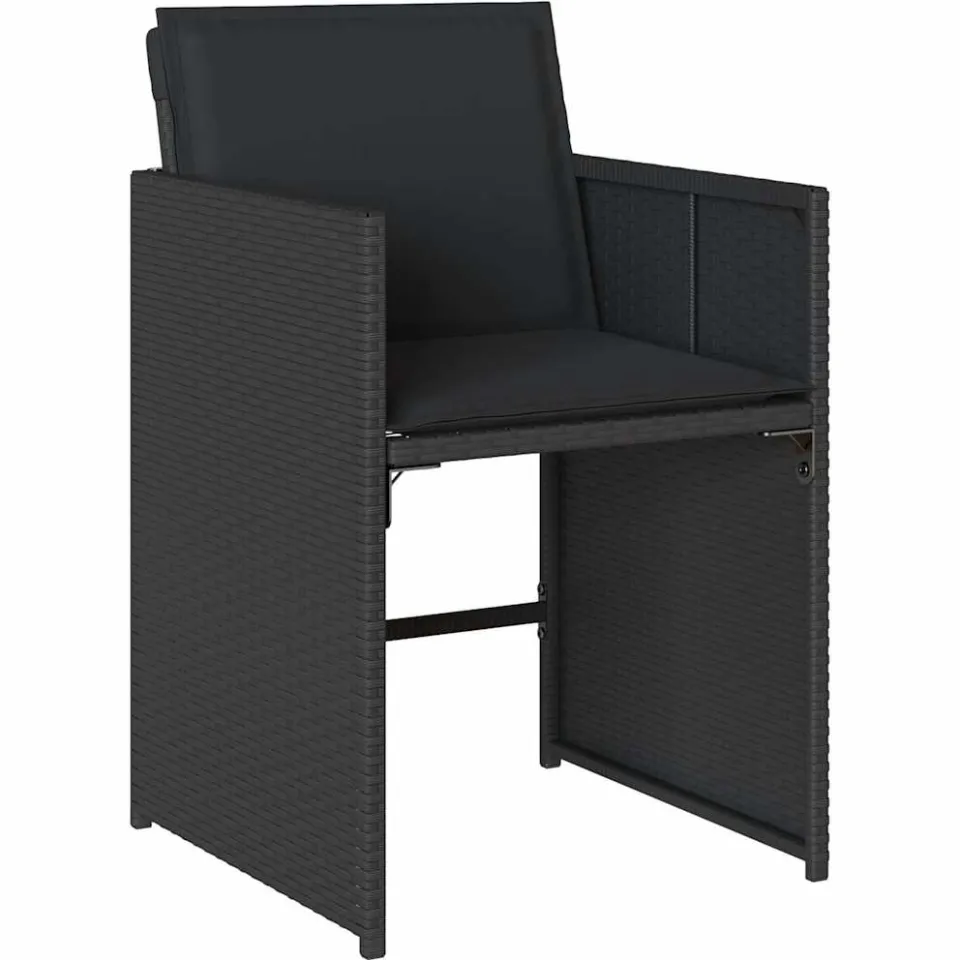 vidaXL 11-delige Tuinset met kussens poly rattan zwart, foto 4