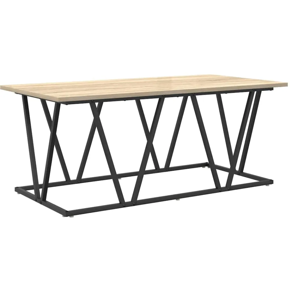 vidaXL Salontafel Sonoma Eiken 100 x 50 x 40 cm Bewerkt hout en metaal, foto 3