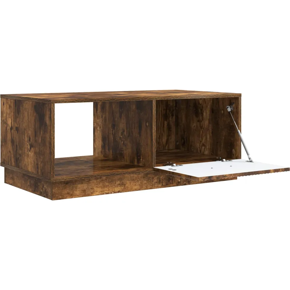 vidaXL Salontafel Gerookt eiken 90 x 50 x 37 cm Bewerkt hout, foto 4
