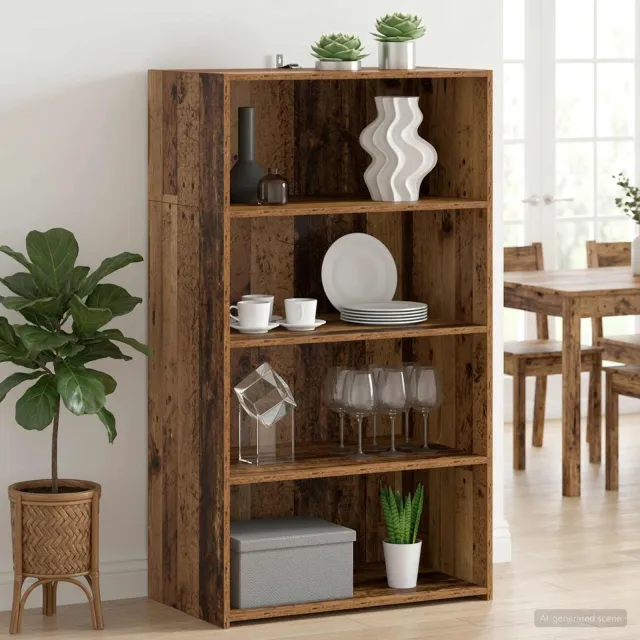 vidaXL Hoge kast Oud hout 70 x 41 x 124 cm Bewerkt hout bruin, foto 2