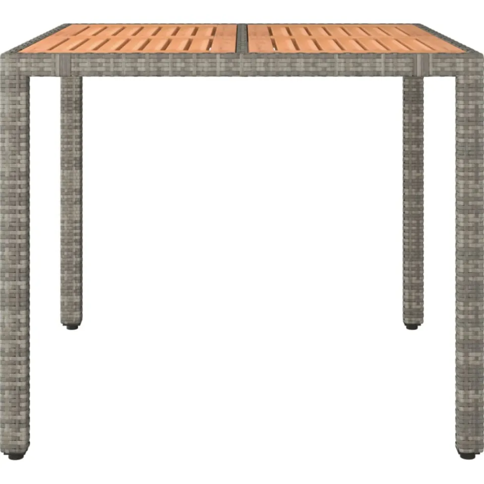 vidaXL Tuintafel met houten blad poly ratten en acaciahout grijs