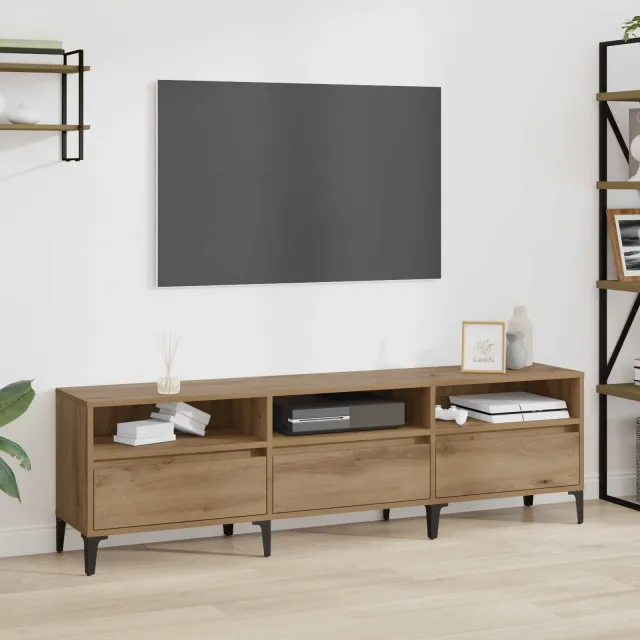 vidaXL TV-kast 150 x 30 x 45 cm Artisan Eiken Gemonteerd hout en ijzer, foto 2