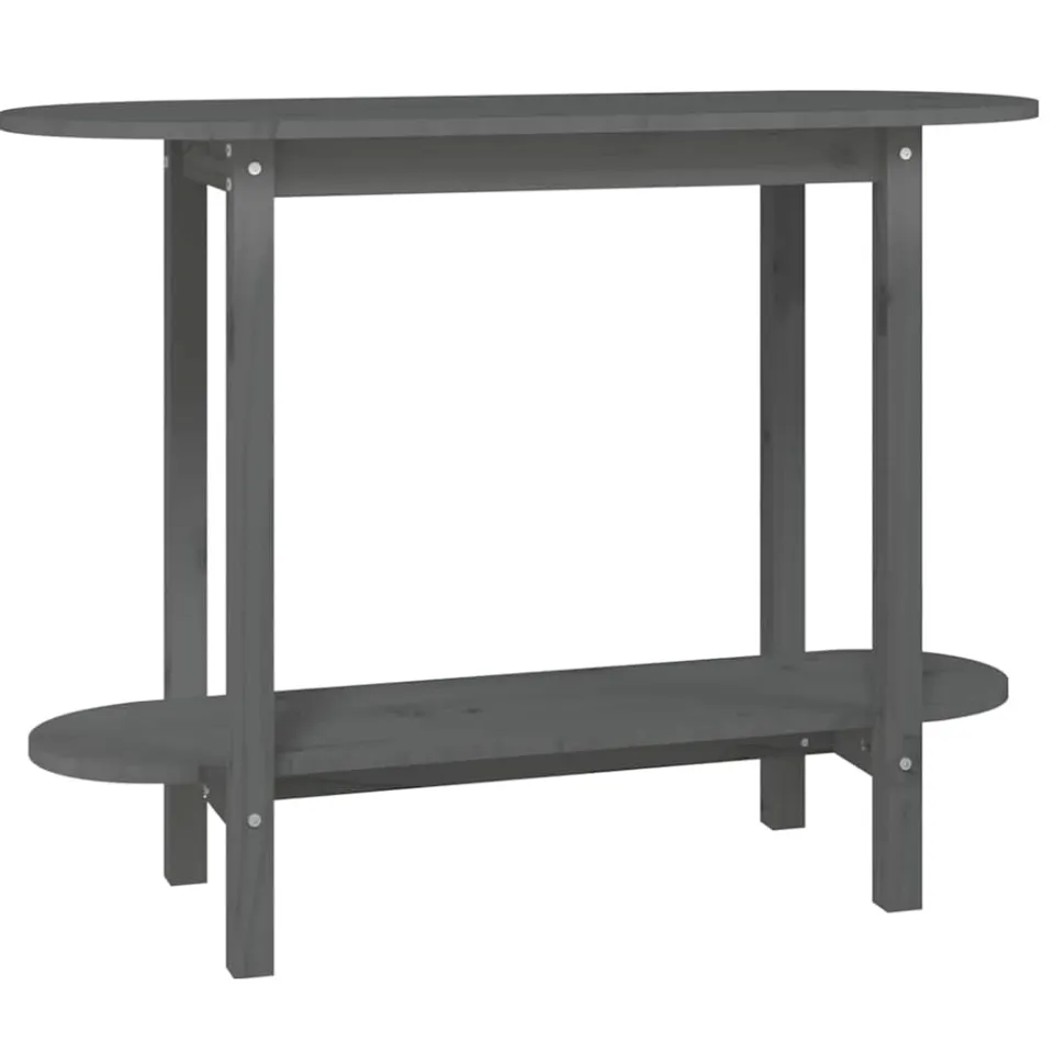 vidaXL Wandtafel 110x40x80 cm massief grenenhout grijs