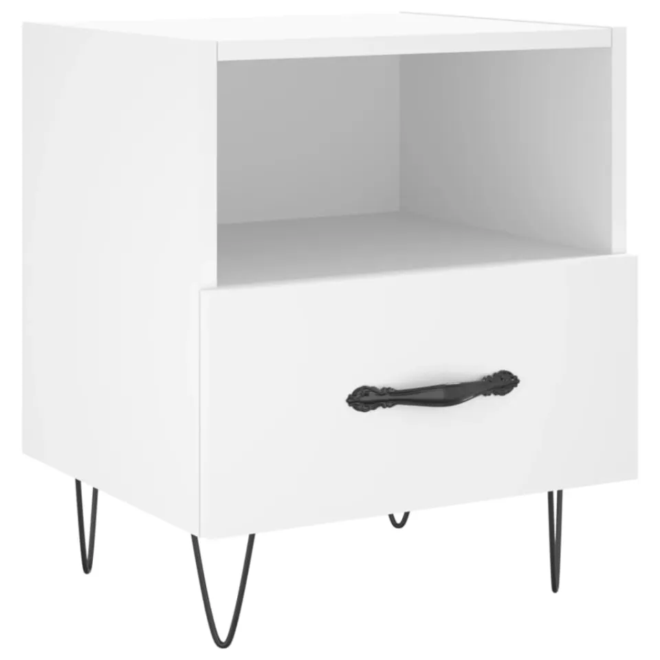 vidaXL Nachtkastjes 2 st 40x35x47,5 cm bewerkt hout wit, foto 4