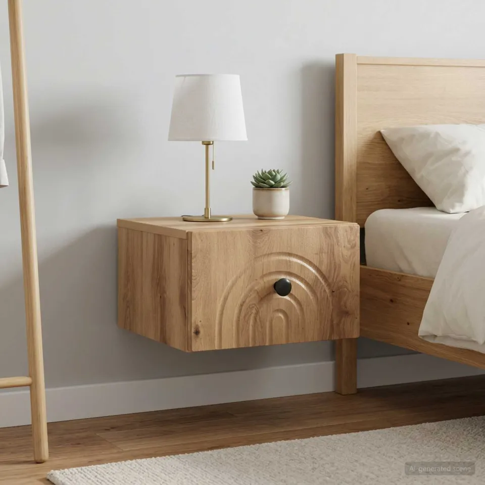 vidaXL Wandbeugel Bedkast 2 st Artisanaal eiken 33 x 34,5 x 20 cm, foto 4
