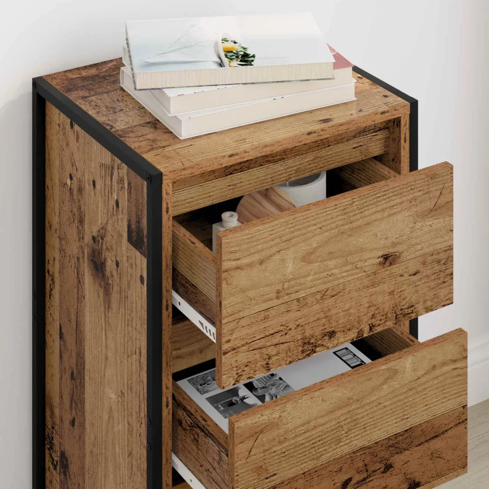 vidaXL Dressoir Oud Hout 43 x 36 x 75,5 cm Bewerkt hout bruin, foto 3