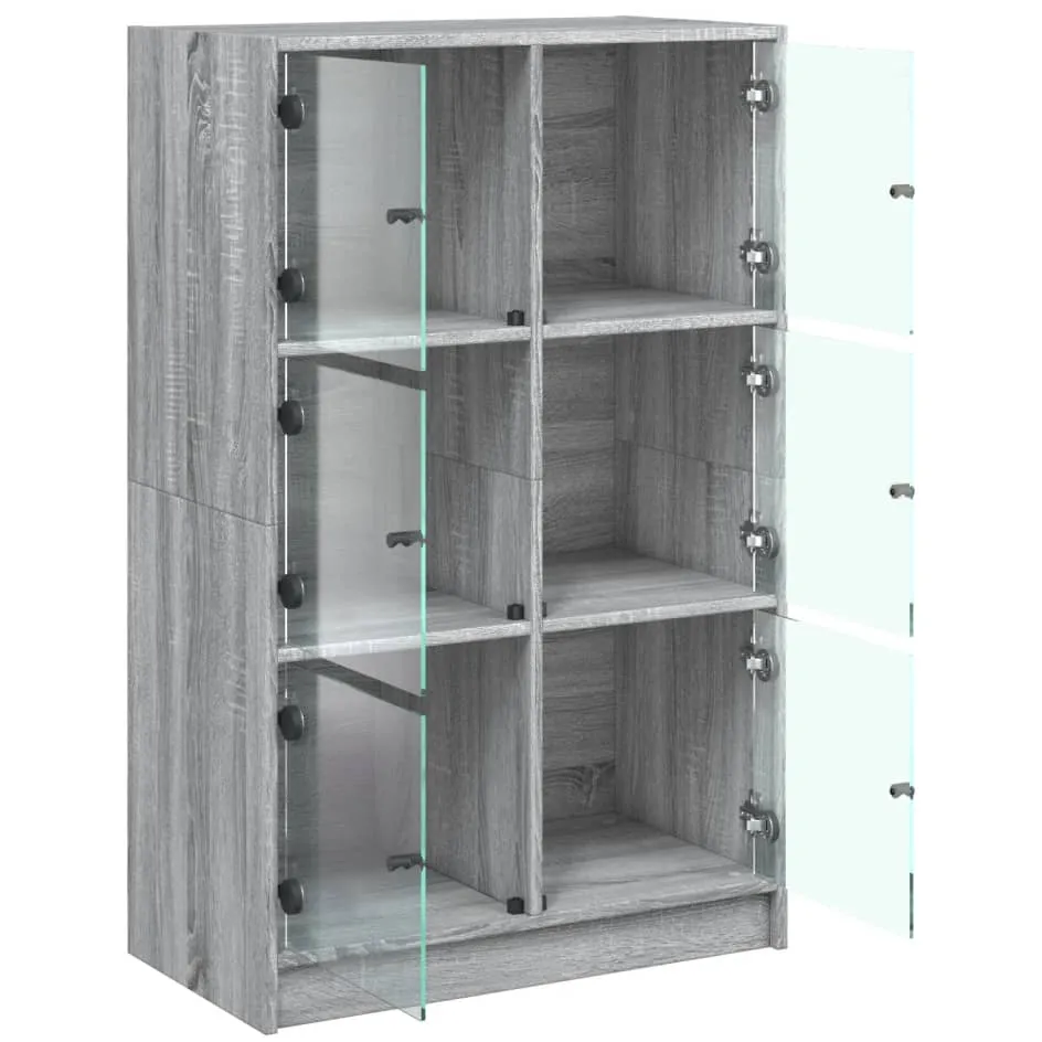 vidaXL Hoge kast met deuren 68x37x109 cm bewerkt hout grijs sonoma, foto 4