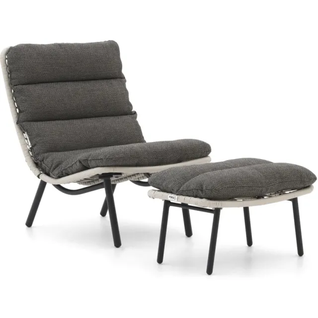 Forza Furniture Forza Marradi lounge tuinstoel met voetenbank Grijs