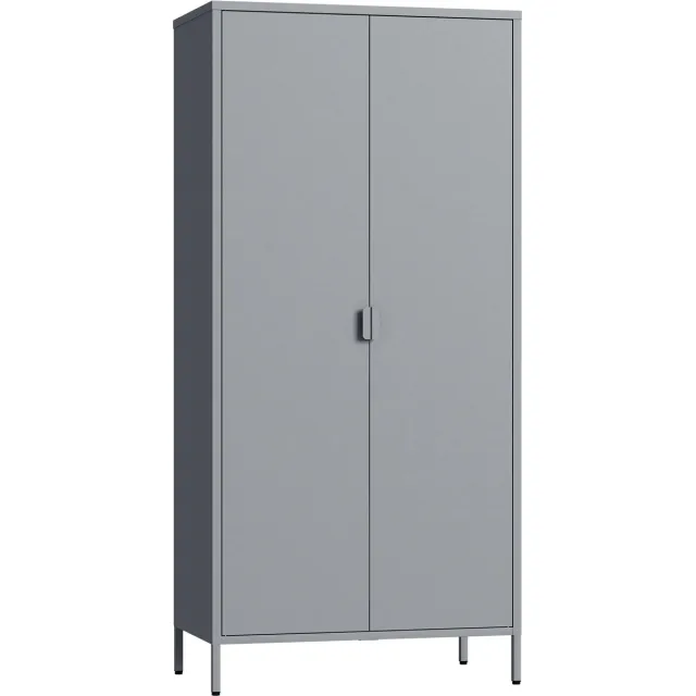 en.casa Kledingkast Esteli 2-deurs 170x80x45 cm grijs [en.casa]