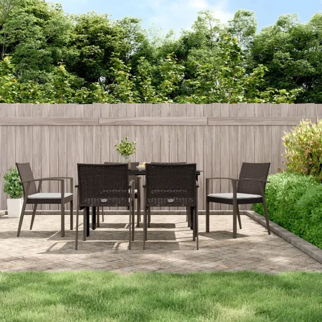 vidaXL 7-delige Tuinset met kussens poly rattan en staal, foto 2