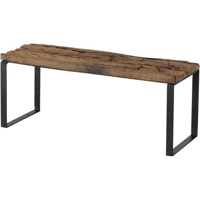 Dulaire Salontafel Hout Metaal Industrieel 110 cm zwart