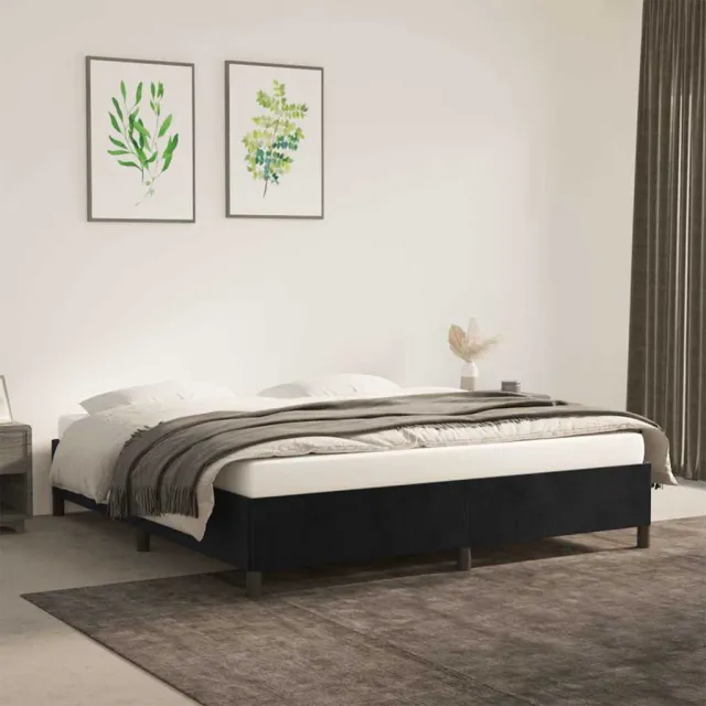 vidaXL Bedframe zonder matras 160x200 cm fluweel zwart