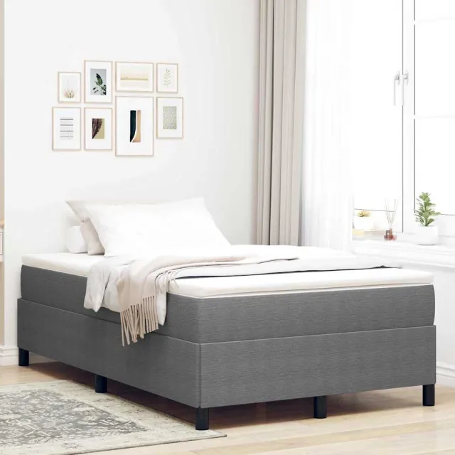 vidaXL Boxspringbed Lichtgrijs 120 x 190 cm Katoen Stof