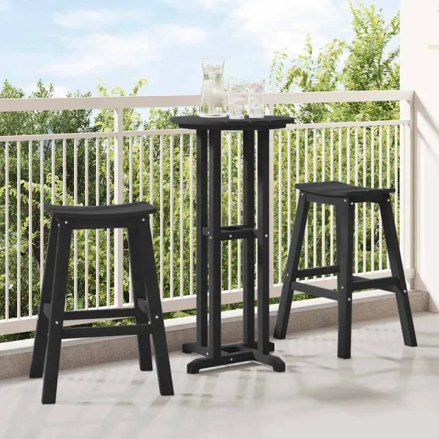 vidaXL Barkruk 2 st Zwart 52 x 43 x 73,5 cm HDPE, foto 2