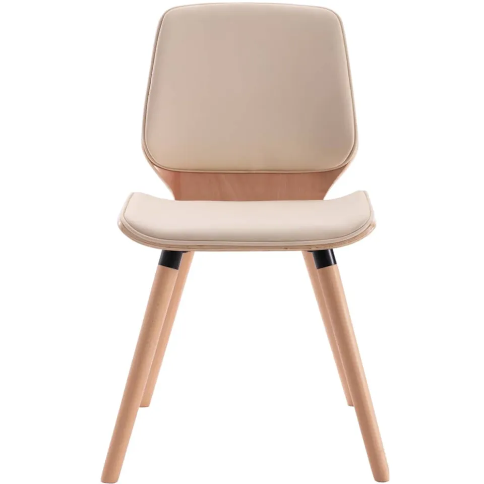 vidaXL Eetkamerstoelen 2 st kunstleer crème, foto 4