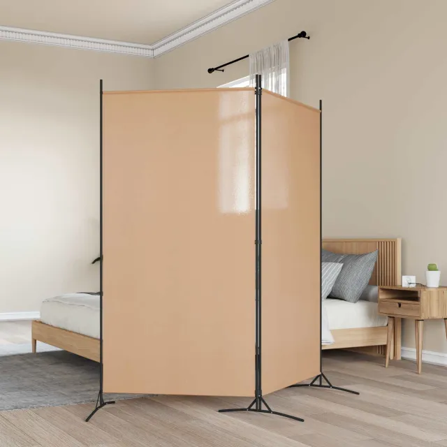 vidaXL 2-Panelen Kamerscherm Beige 175 x 180 cm Stof, foto 2