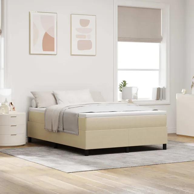vidaXL Platform bedframe Grijs groen 160 x 200 cm Katoen Stof